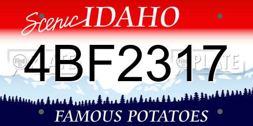 4BF2317 Idaho License Plate