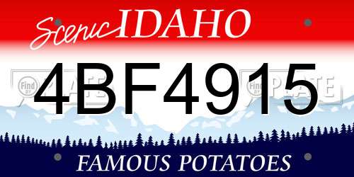 4BF4915 Idaho License Plate