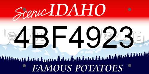 4BF4923 Idaho License Plate