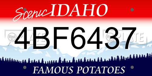 4BF6437 Idaho License Plate