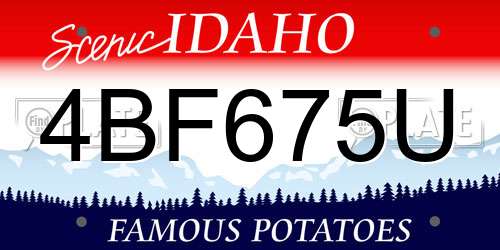 4BF675U Idaho License Plate