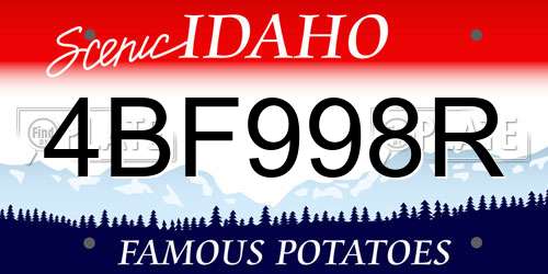4BF998R Idaho License Plate