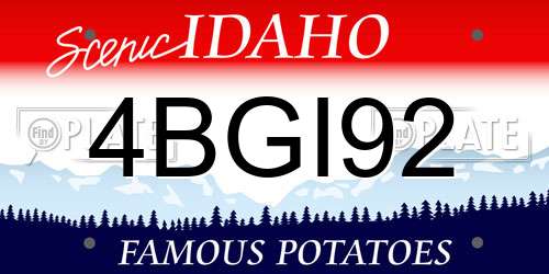 4BGI92 Idaho License Plate