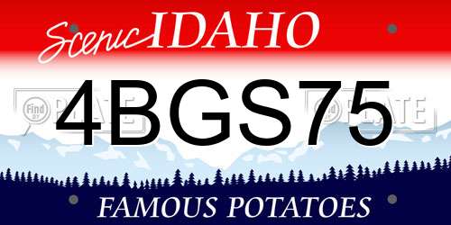 4BGS75 Idaho License Plate