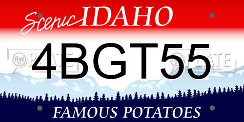 4BGT55 Idaho License Plate