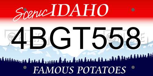4BGT558 Idaho License Plate