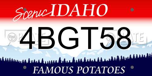 4BGT58 Idaho License Plate