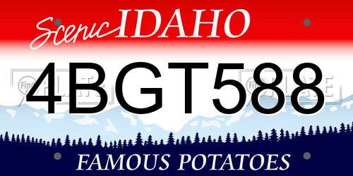 4BGT588 Idaho License Plate