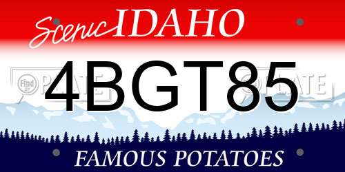 4BGT85 Idaho License Plate