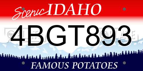 4BGT893 Idaho License Plate