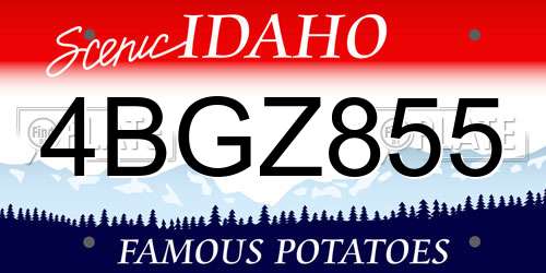 4BGZ855 Idaho License Plate