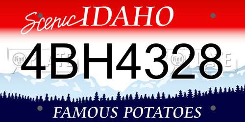 4BH4328 Idaho License Plate