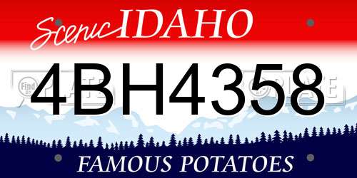 4BH4358 Idaho License Plate