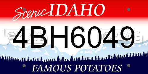 4BH6049 Idaho License Plate