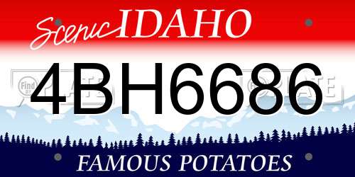 4BH6686 Idaho License Plate