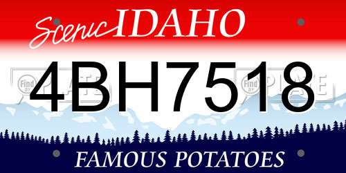 4BH7518 Idaho License Plate