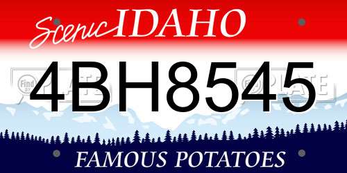 4BH8545 Idaho License Plate