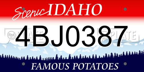 4BJ0387 Idaho License Plate