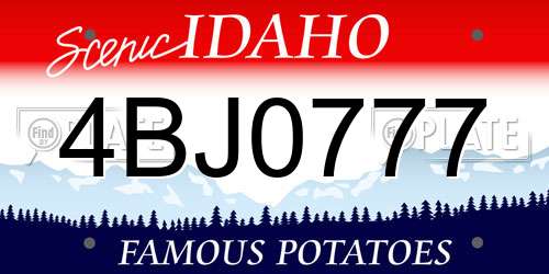 4BJ0777 Idaho License Plate