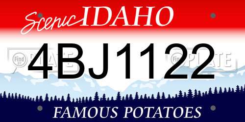 4BJ1122 Idaho License Plate