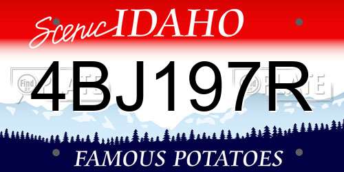 4BJ197R Idaho License Plate
