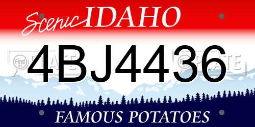 4BJ4436 Idaho License Plate