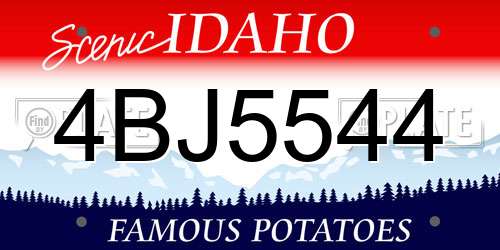 4BJ5544 Idaho License Plate