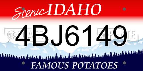 4BJ6149 Idaho License Plate