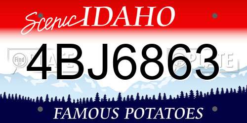 4BJ6863 Idaho License Plate