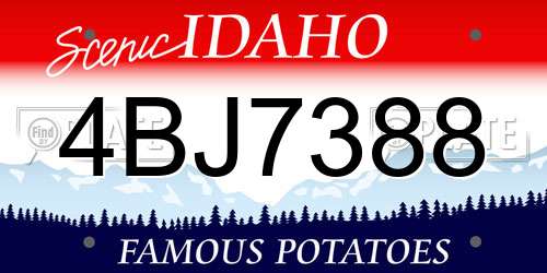 4BJ7388 Idaho License Plate