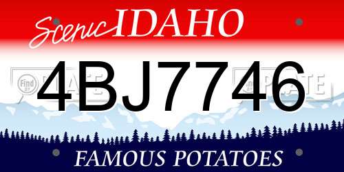 4BJ7746 Idaho License Plate