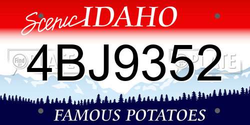 4BJ9352 Idaho License Plate