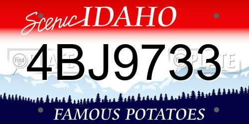 4BJ9733 Idaho License Plate