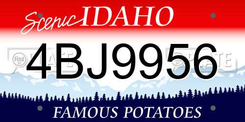 4BJ9956 Idaho License Plate