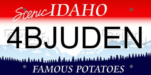 4BJUDEN Idaho License Plate