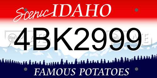 4BK2999 Idaho License Plate