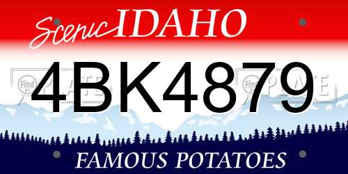 4BK4879 Idaho License Plate