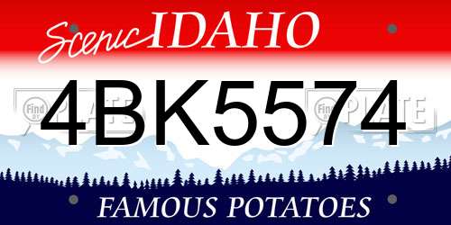 4BK5574 Idaho License Plate