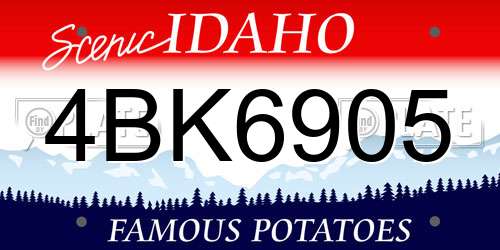 4BK6905 Idaho License Plate
