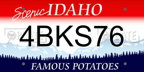 4BKS76 Idaho License Plate