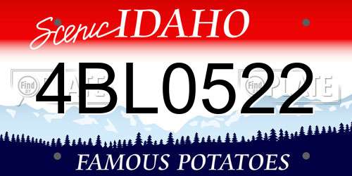 4BL0522 Idaho License Plate