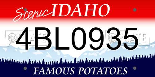 4BL0935 Idaho License Plate