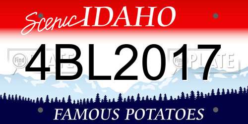 4BL2017 Idaho License Plate