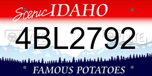 4BL2792 Idaho License Plate