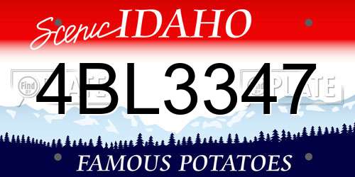 4BL3347 Idaho License Plate