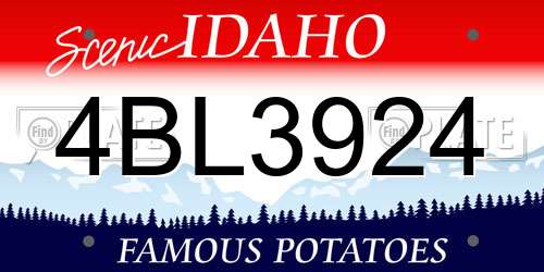 4BL3924 Idaho License Plate