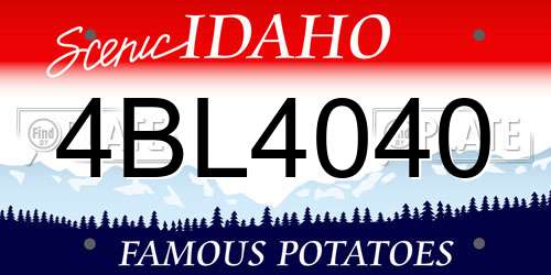 4BL4040 Idaho License Plate