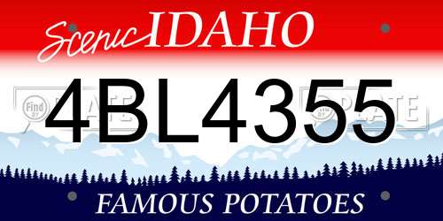 4BL4355 Idaho License Plate