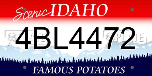 4BL4472 Idaho License Plate