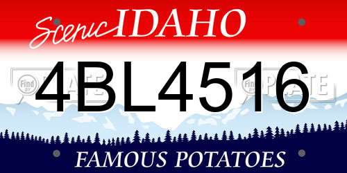 4BL4516 Idaho License Plate